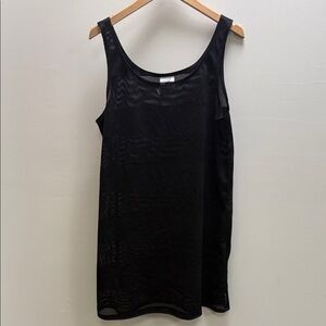 Speedo Black Mesh Swim Coverup Tank size LARGE